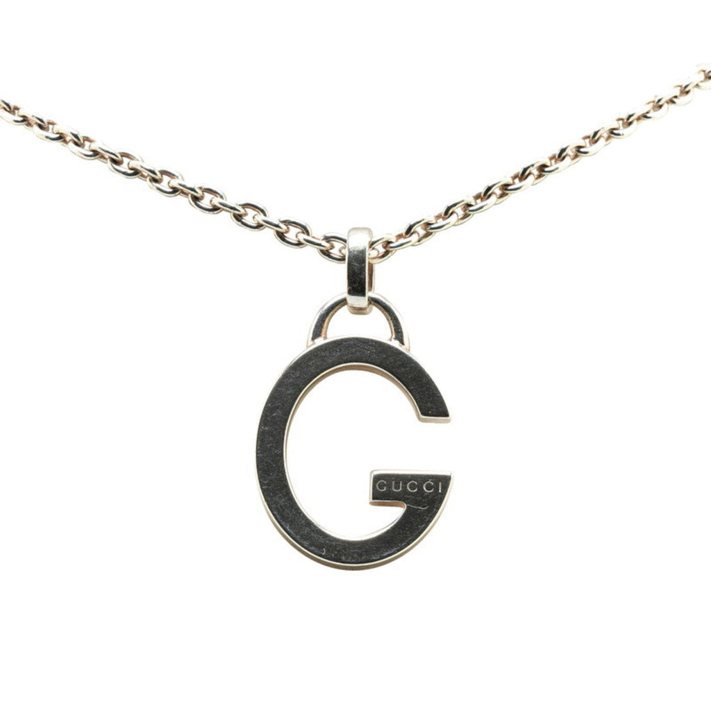 G Plate Pendant Necklace Sterling Silver