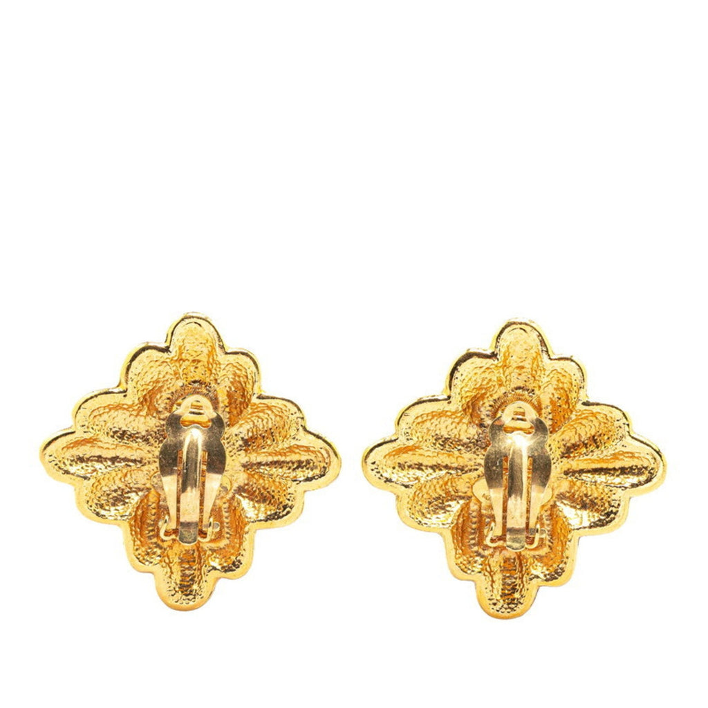 Vintage Earrings Pearl Gold-Tone Metal