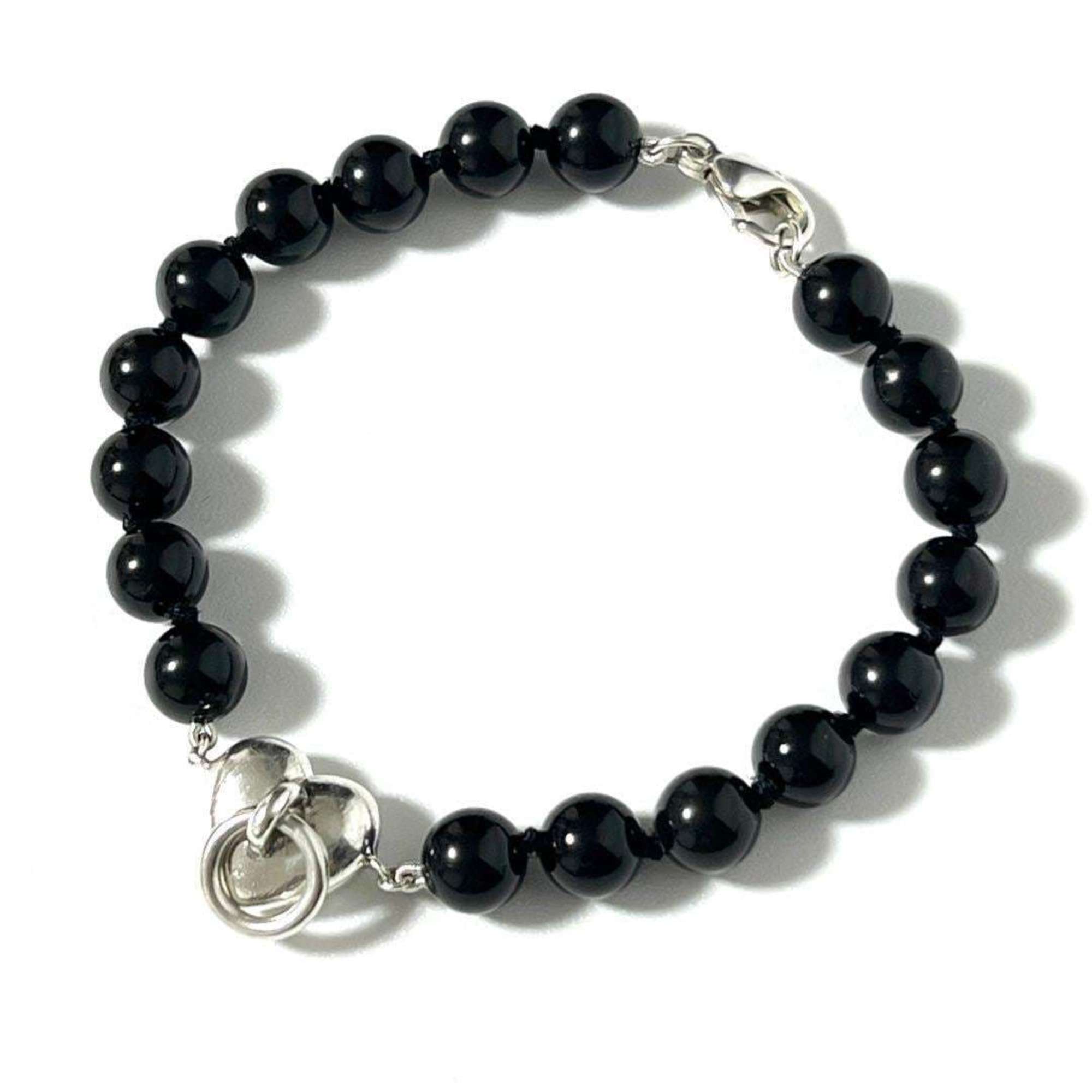 Door Knocker Bracelet Sterling Silver with Onyx