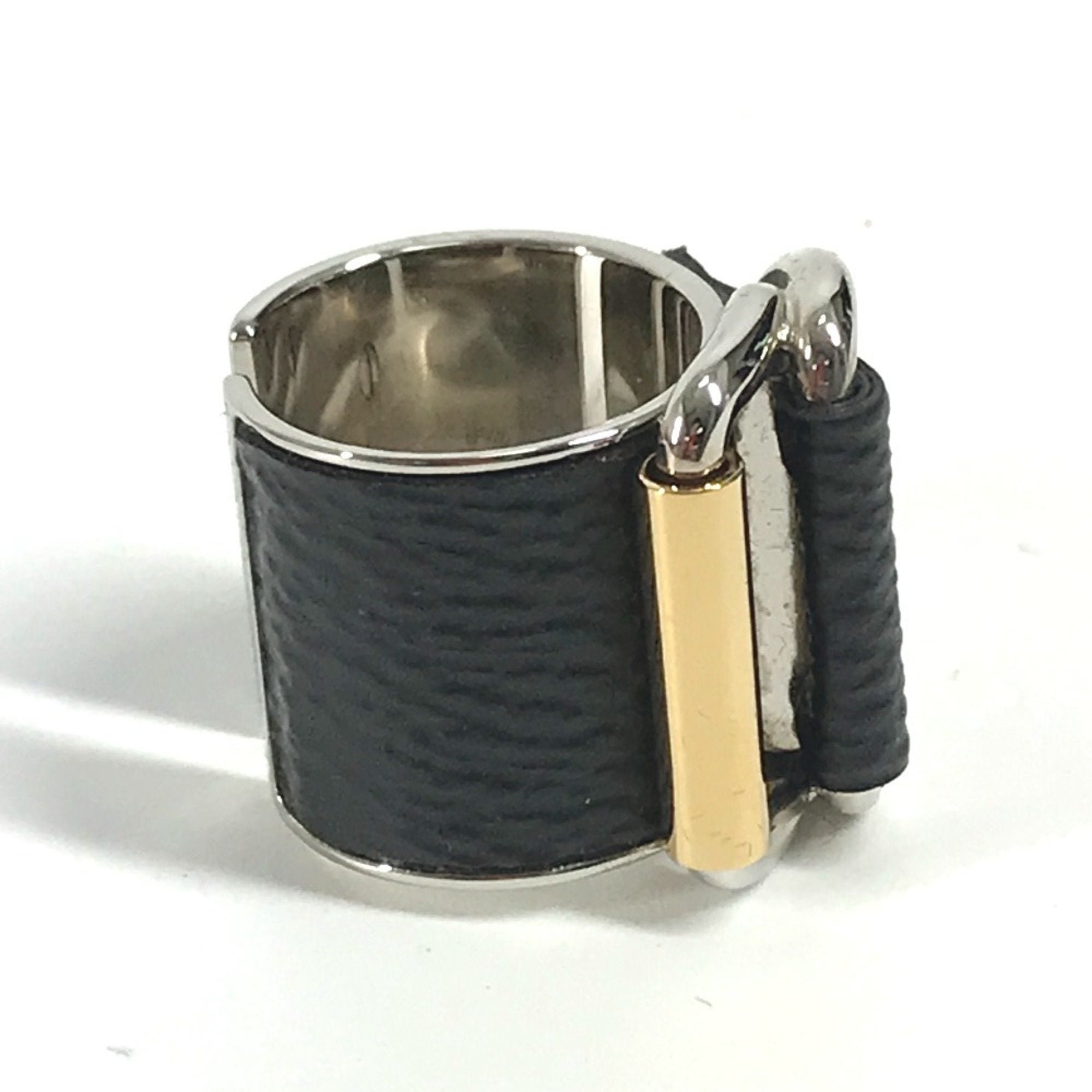 Ring Leather And Metal Black