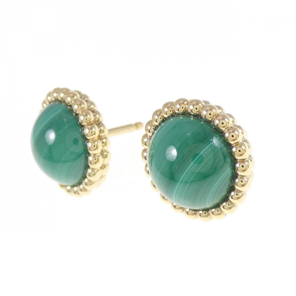 Perlee Earrings Yellow Gold with Malachite