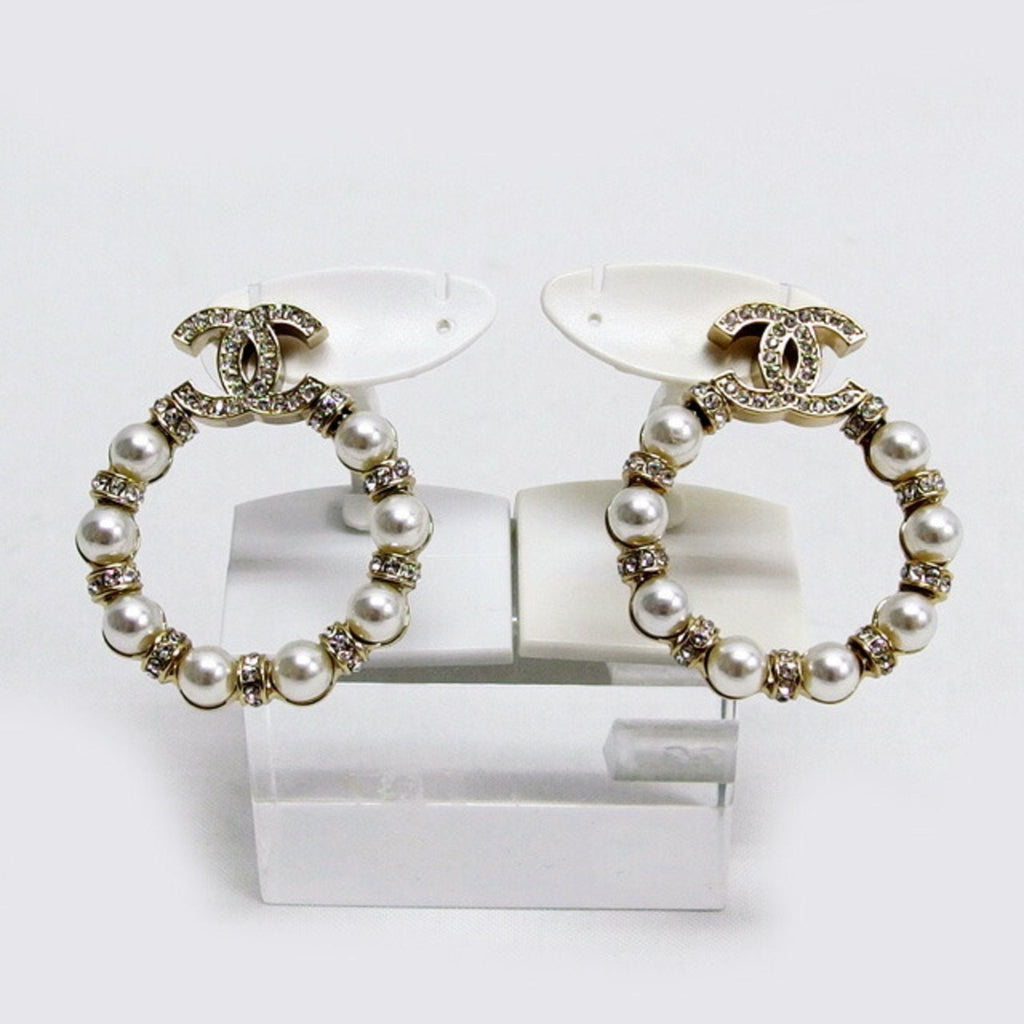 CC Logo Circle Earrings Gold-Tone Metal