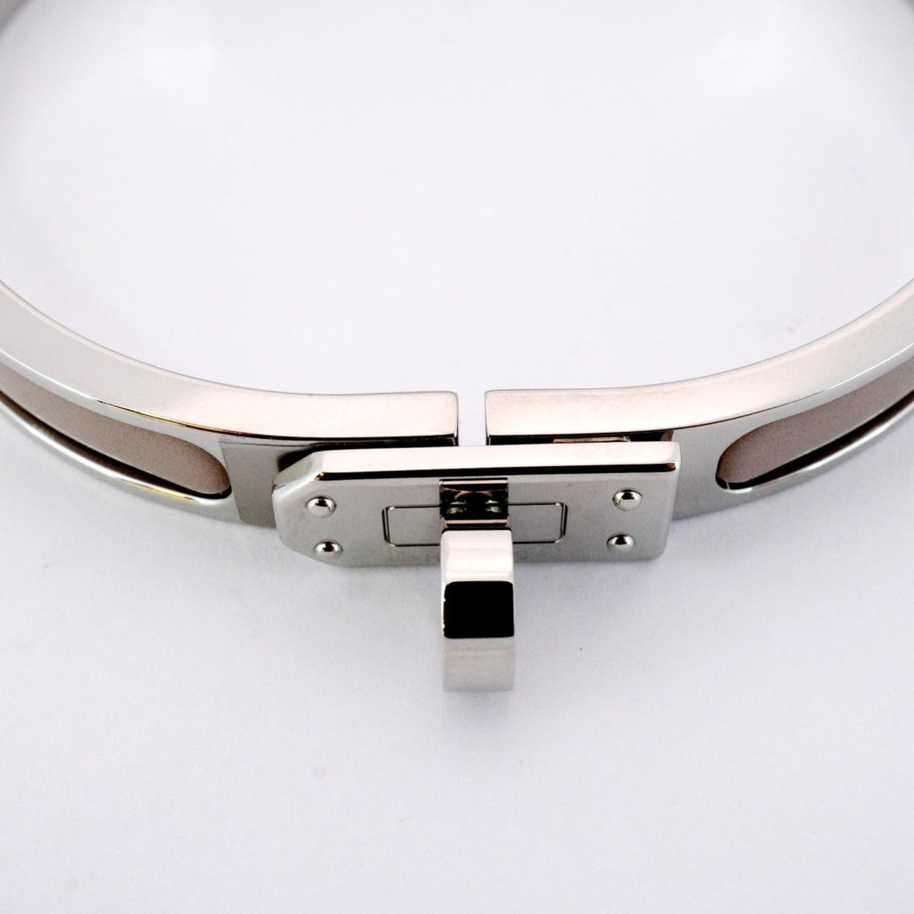 Mini Click Kelly Bangle Metal Beige and Silver Bracelet