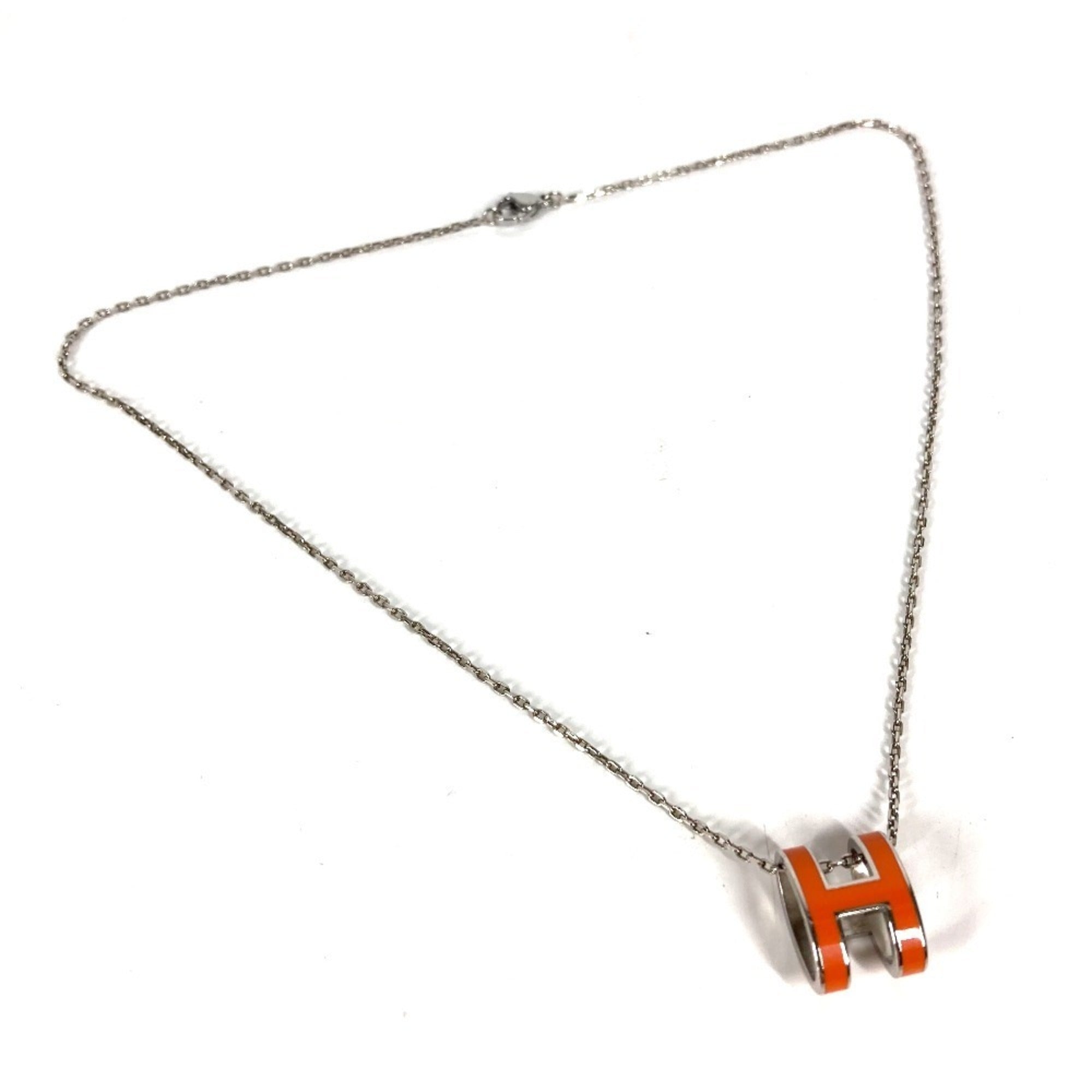 Pop H Pendant Necklace Silver-Tone Metal