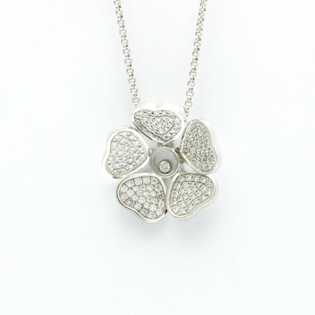 Pendant Necklace 18K White Gold with Diamond