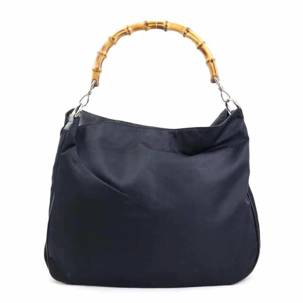 Vintage Convertible Bamboo Top Handle Bag Leather Medium