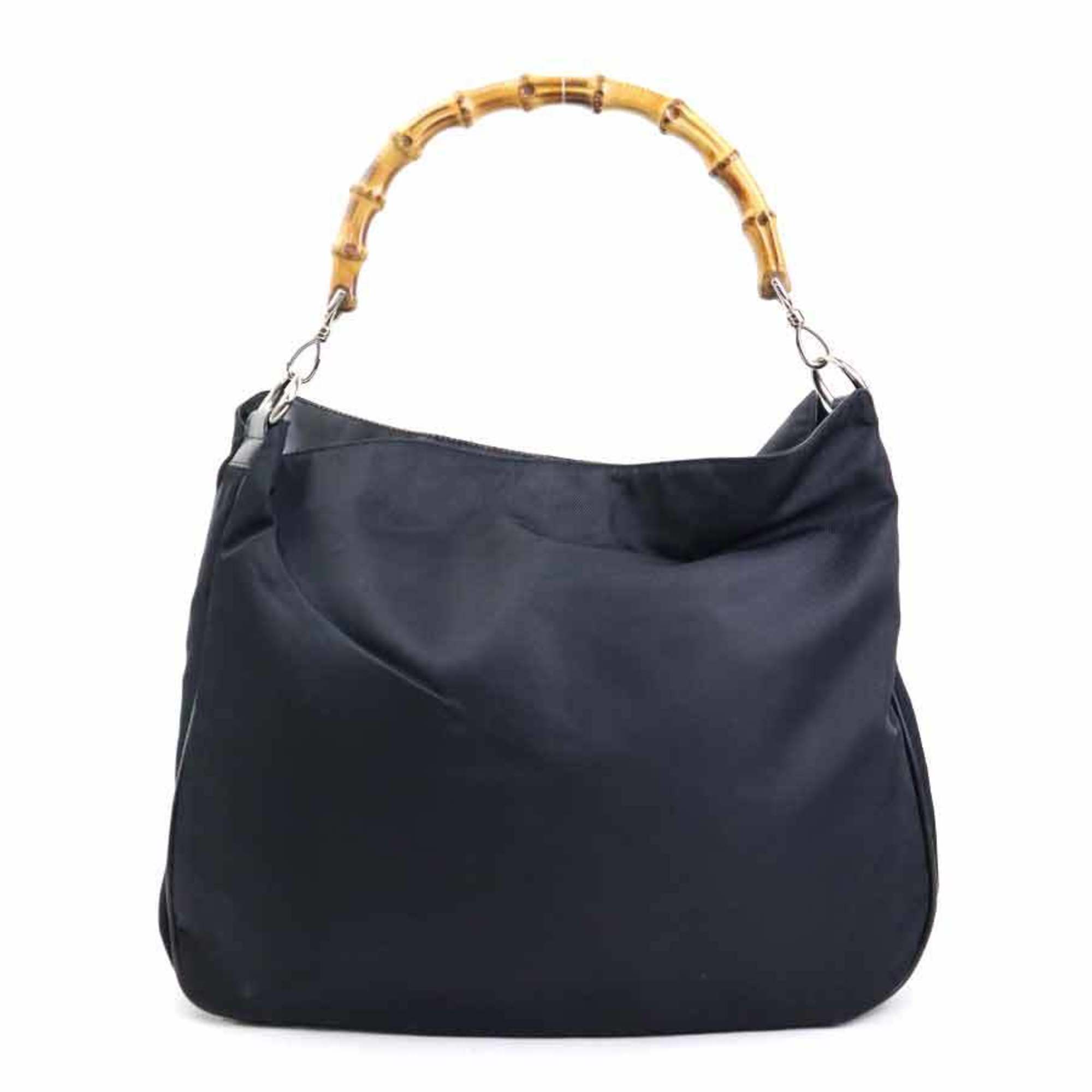 Vintage Convertible Bamboo Top Handle Bag Leather Medium