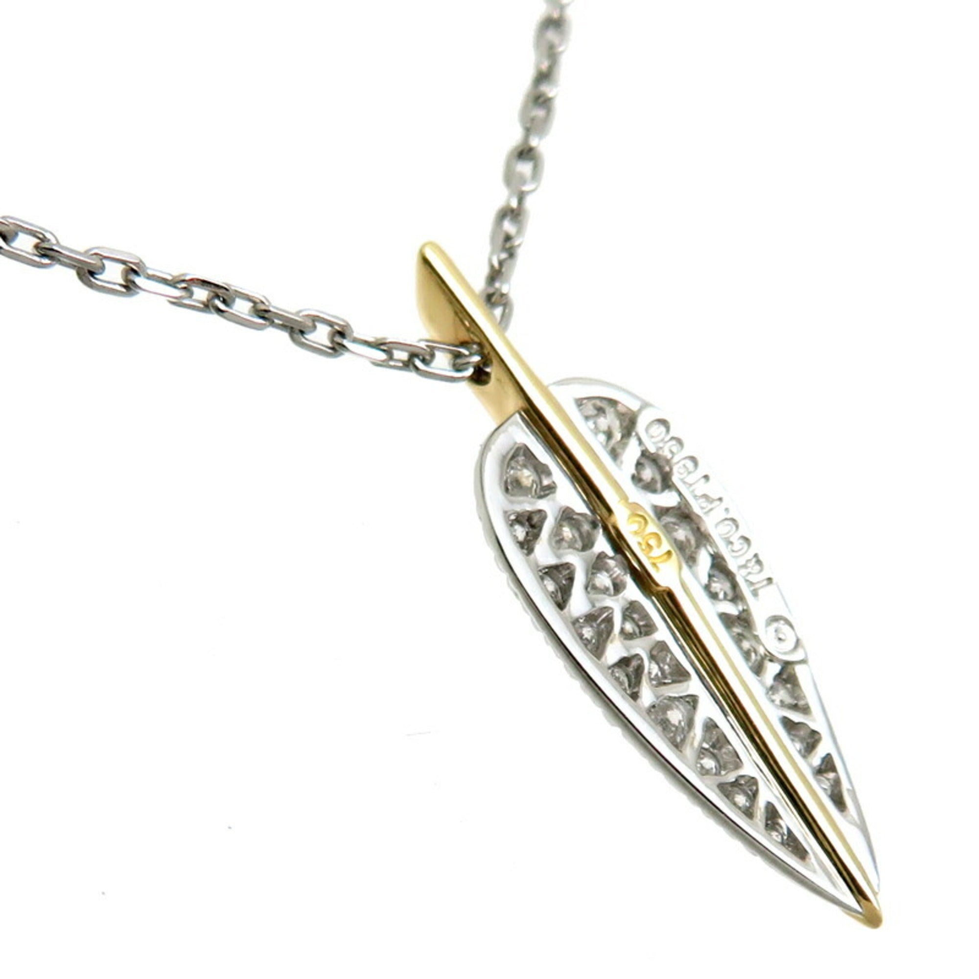 Pendant Necklace Platinum and 18K Yellow Gold with Diamond