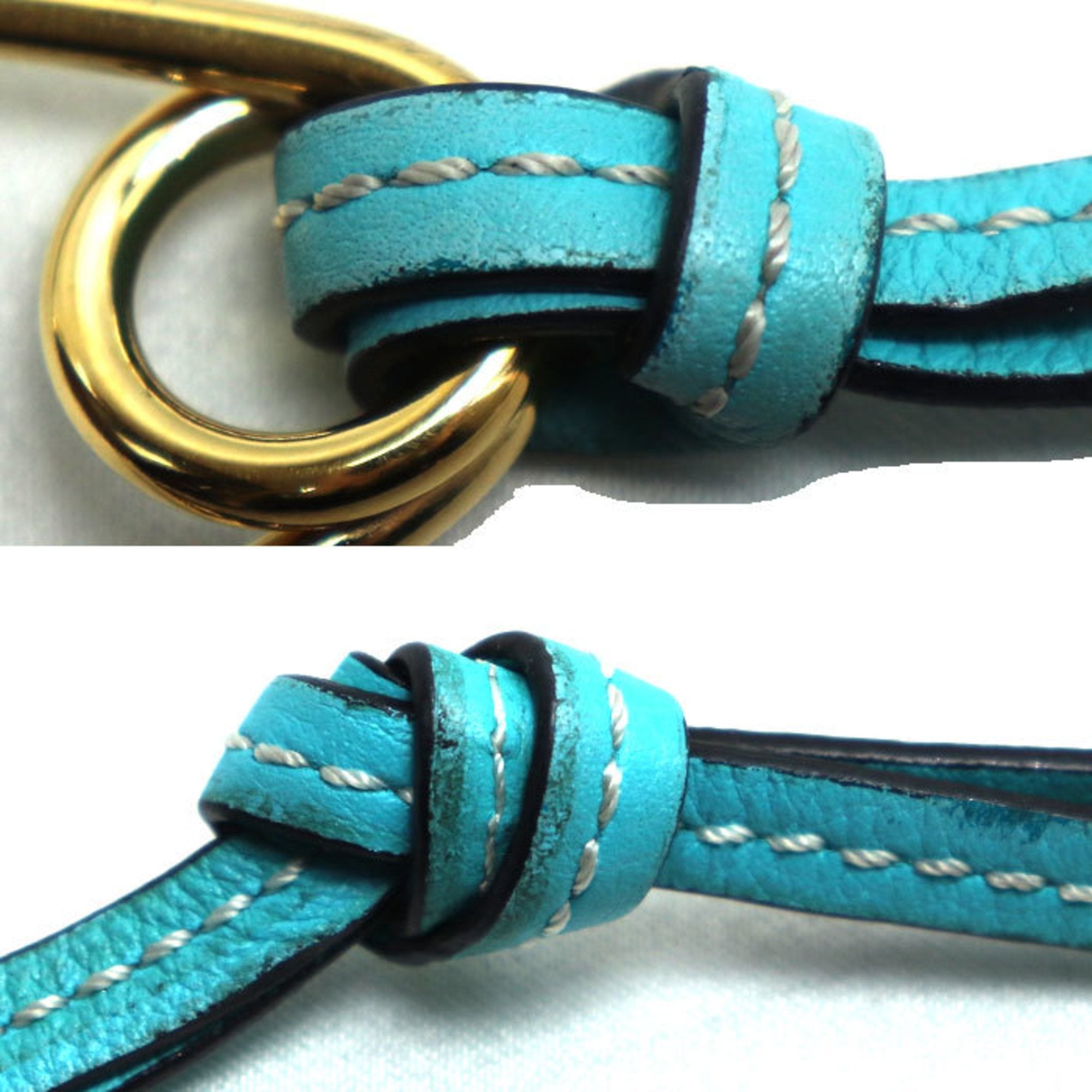 Charm Leather and Metal Light Blue Handbag Charm