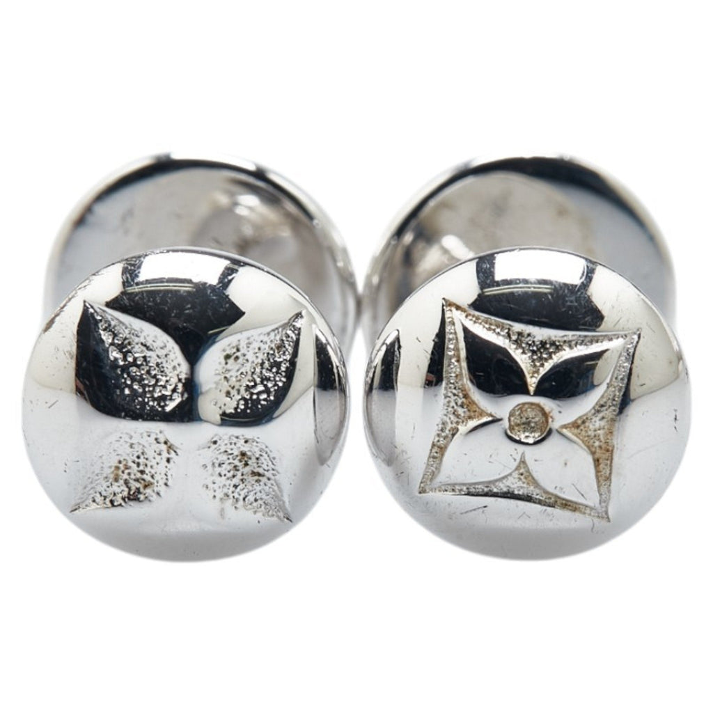 Taiga Button Cufflinks Leather and Sterling Silver Bracelet