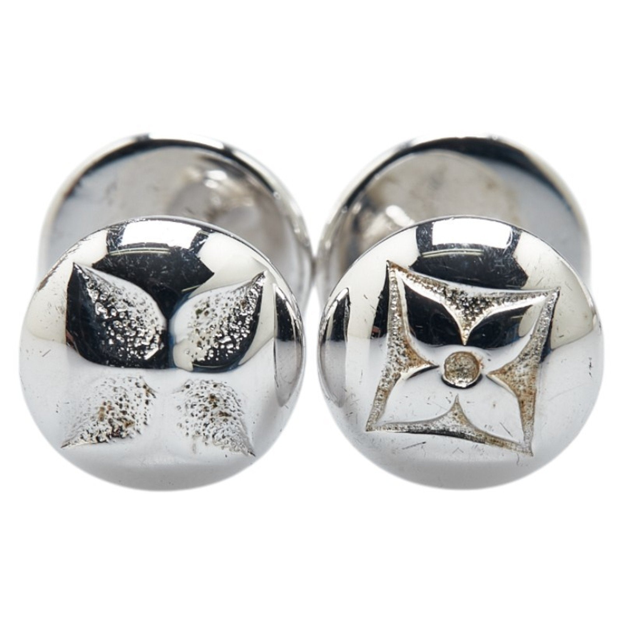 Taiga Button Cufflinks Leather and Sterling Silver Bracelet