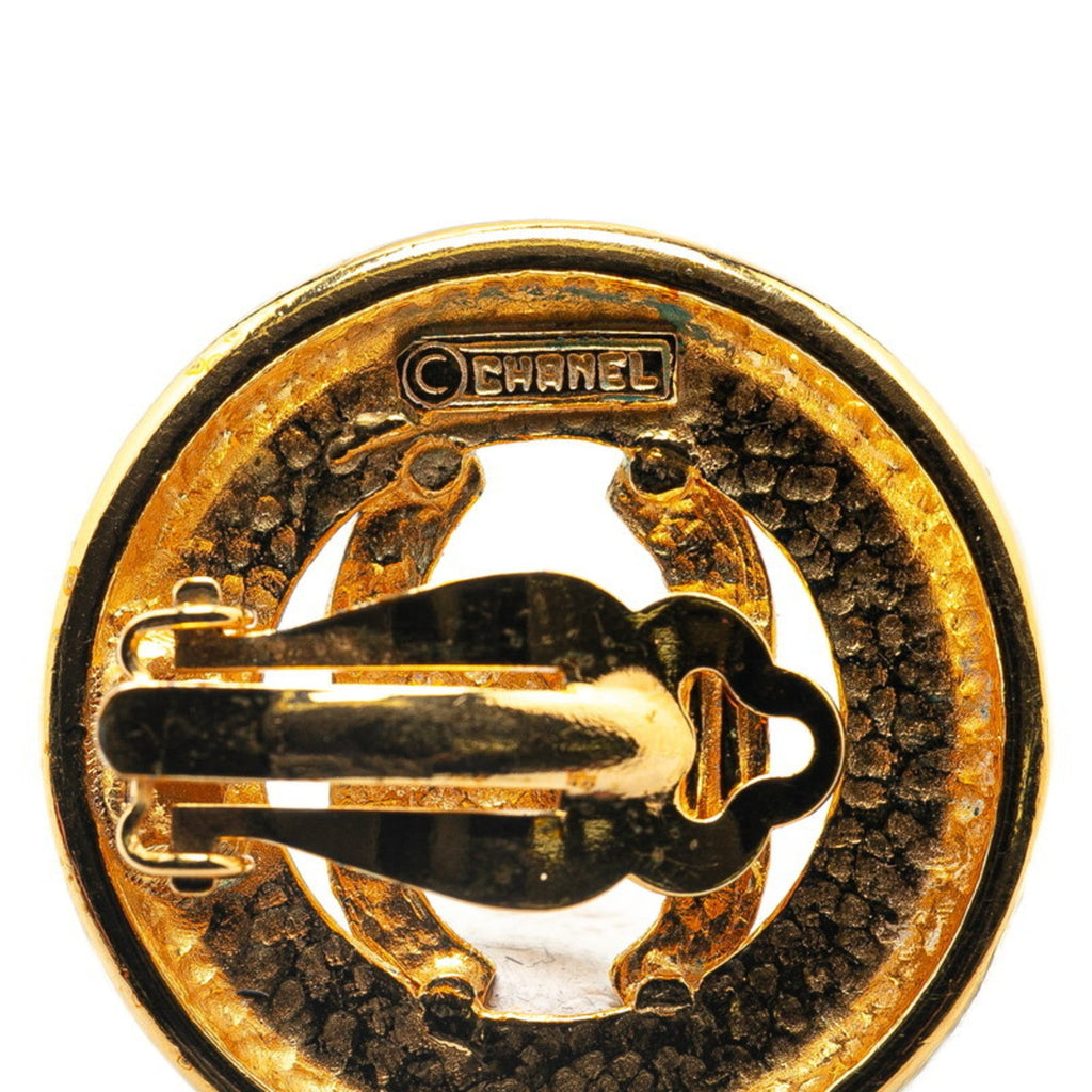 CC Logo Clip-On Earrings Metal Gold-Tone Metal