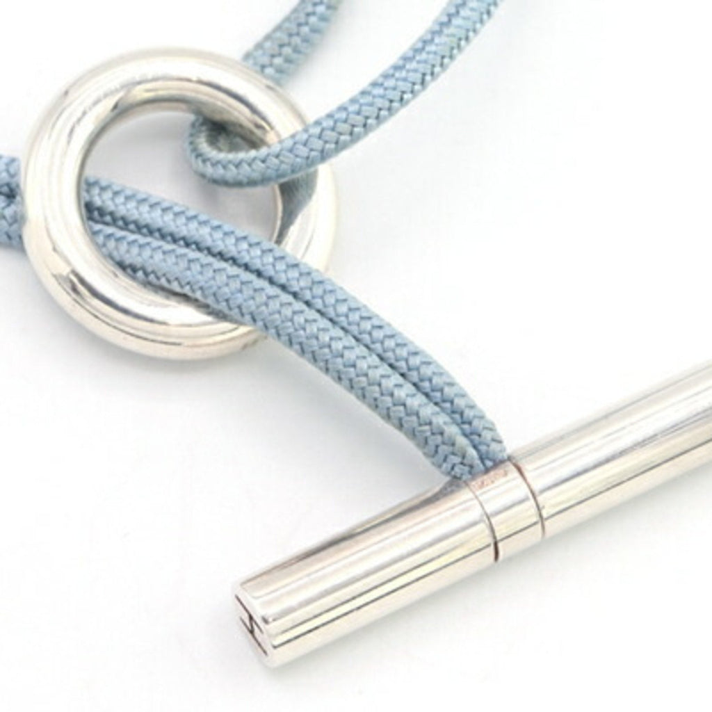 Pendant Necklace Cotton Cord and Sterling Silver