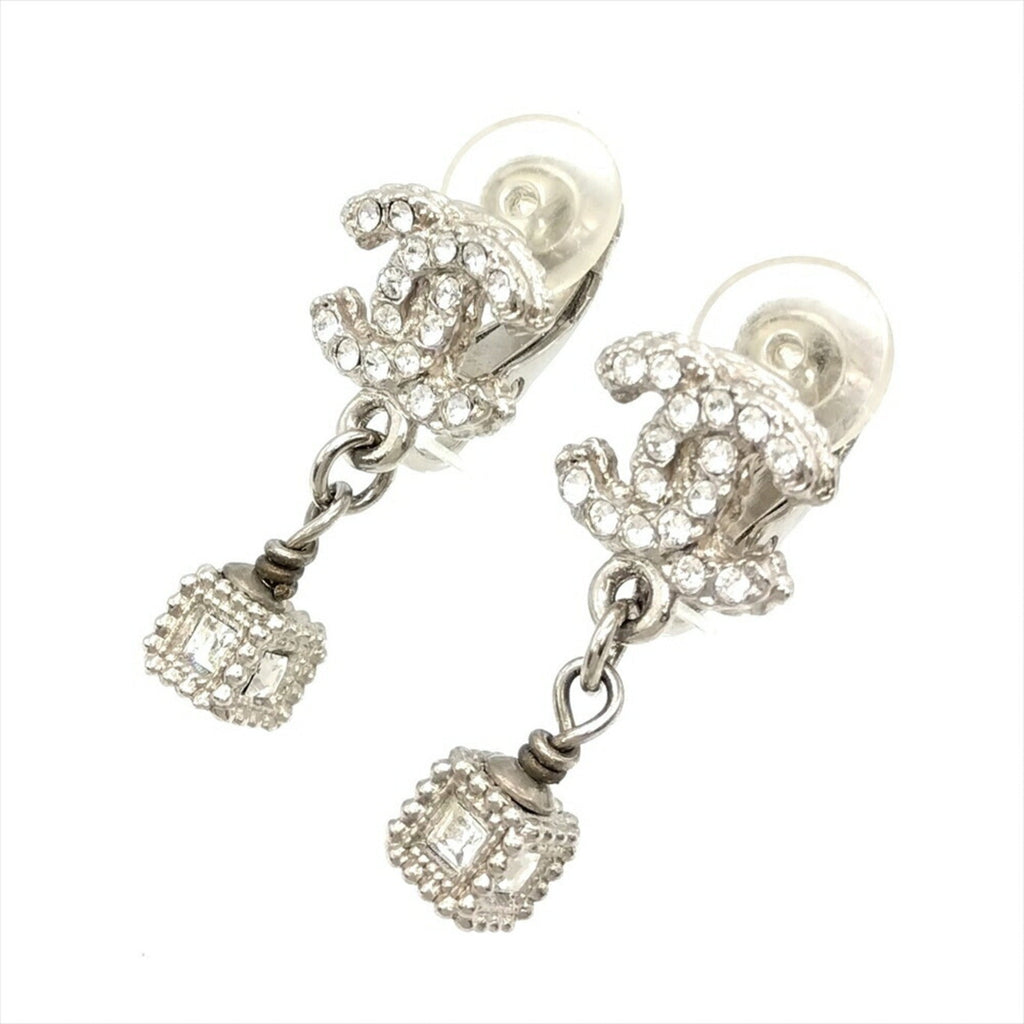 CC Logo Earrings Silver-Tone Metal