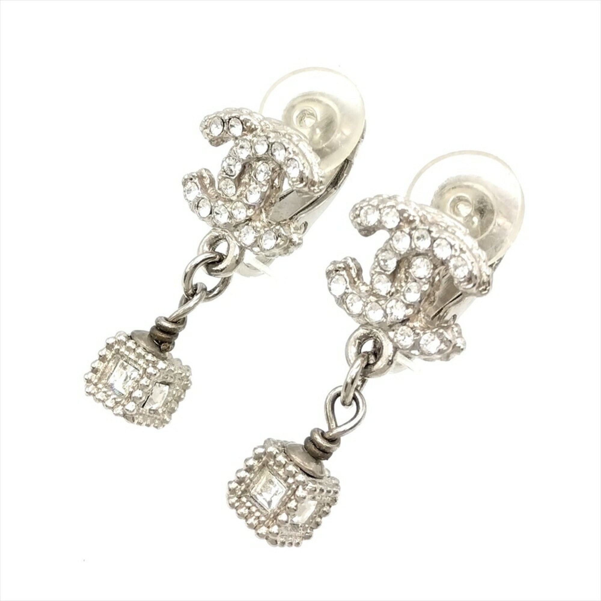 CC Logo Earrings Silver-Tone Metal