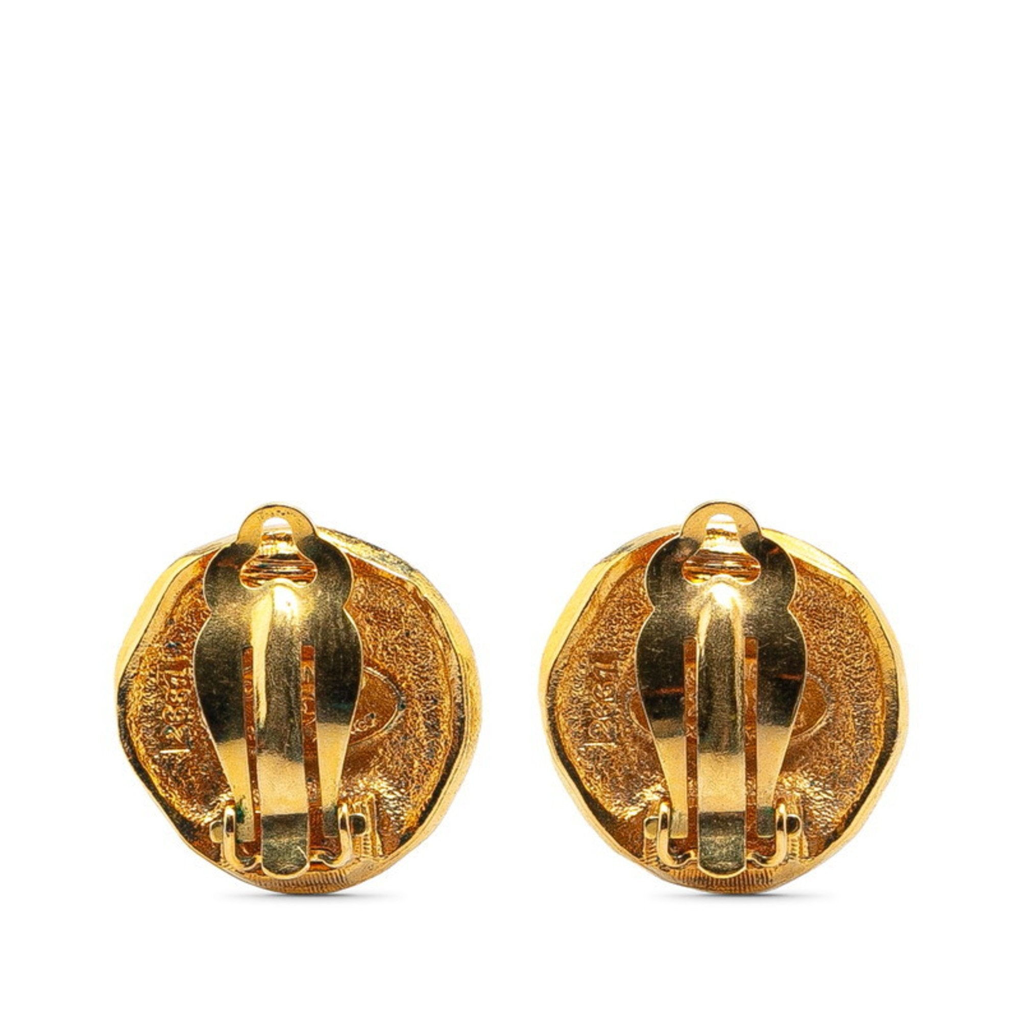 Vintage Clip-On Earrings Clip-On Gold-Tone Metal