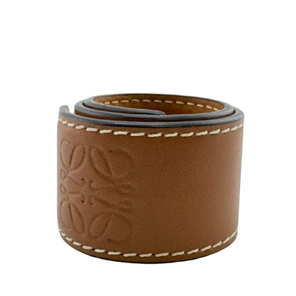 Anagram Slap Bracelet Leather Brown