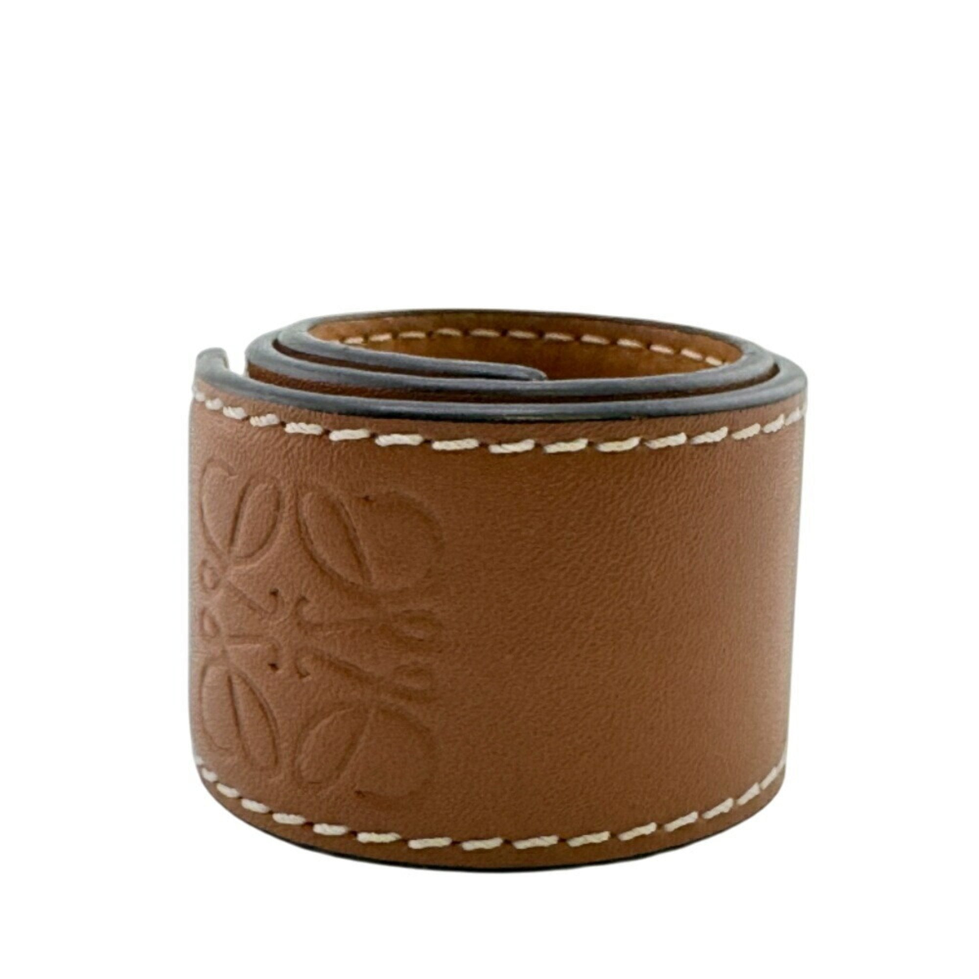 Anagram Slap Bracelet Leather Brown