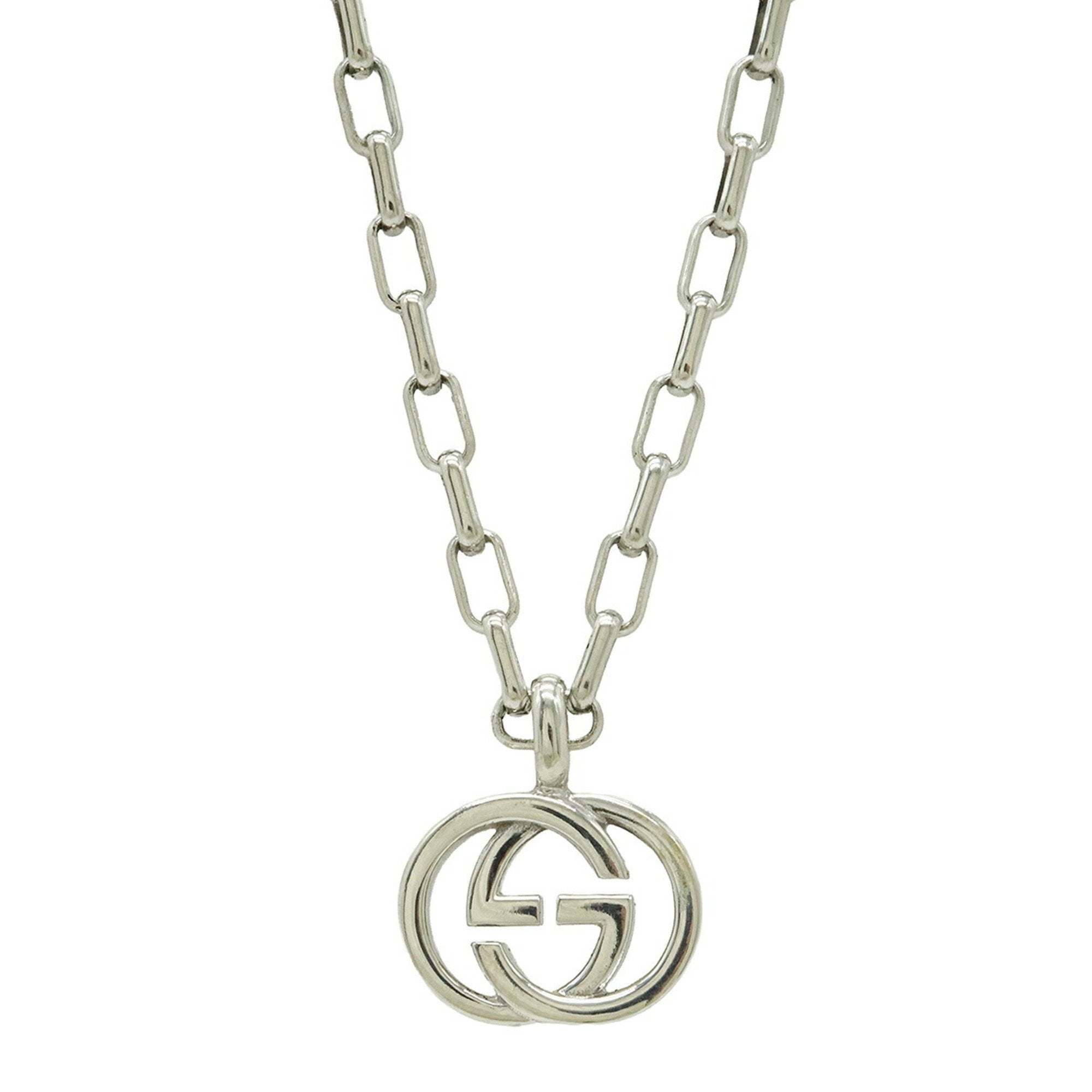 Interlocking G Pendant Necklace Sterling Silver