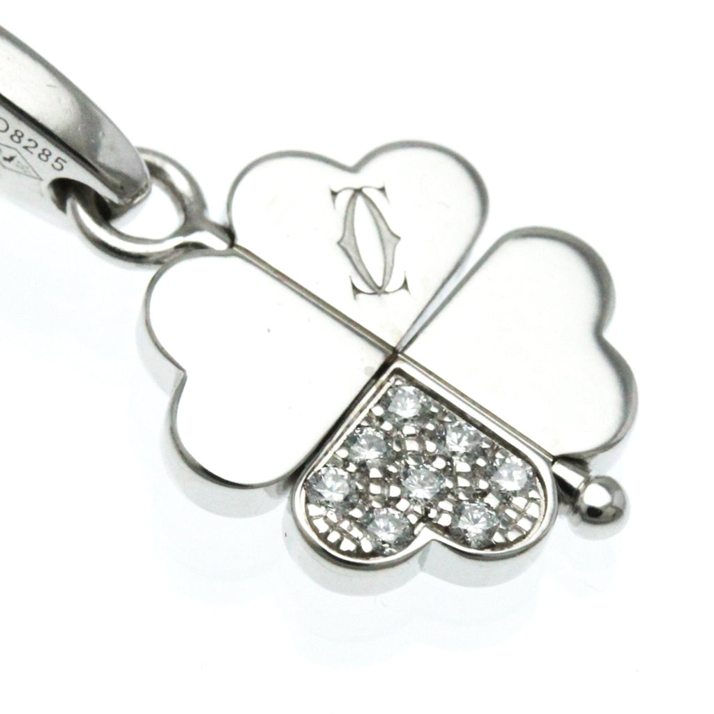 Clover Pendant Necklace 18K White Gold with Diamond