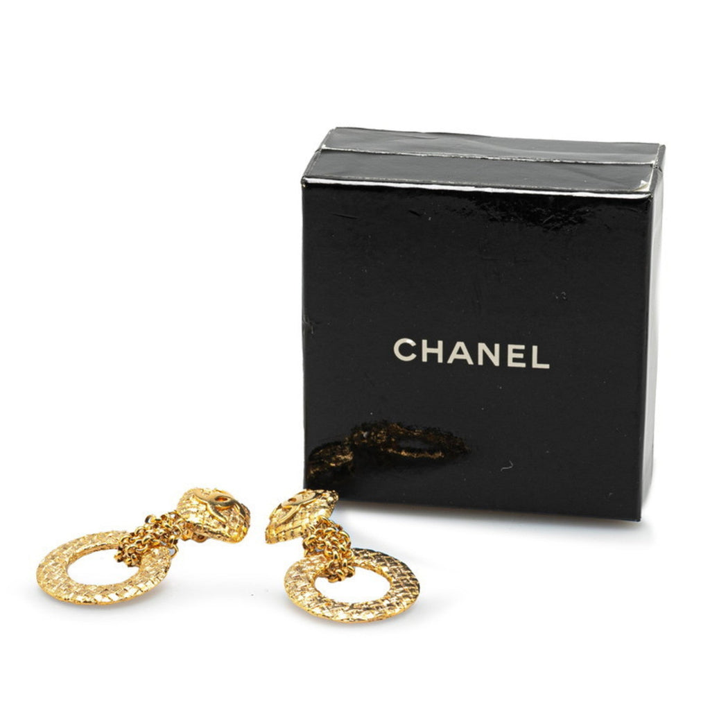 CC Logo Clip-On Earrings Metal Gold-Tone Metal