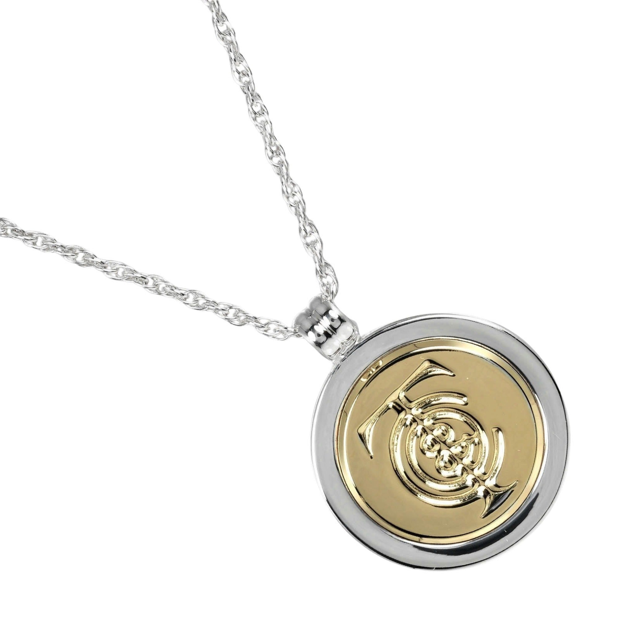 Pendant Necklace Sterling Silver and 18K Yellow Gold