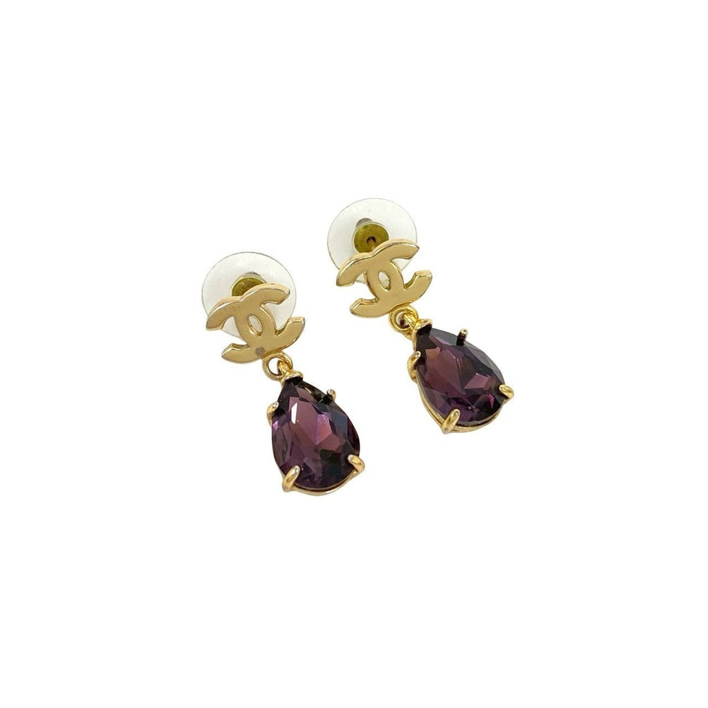 CC Logo Earrings Metal Gold-Tone Metal