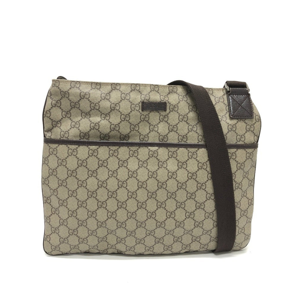 Zip Top Messenger Bag GG Coated Canvas Large