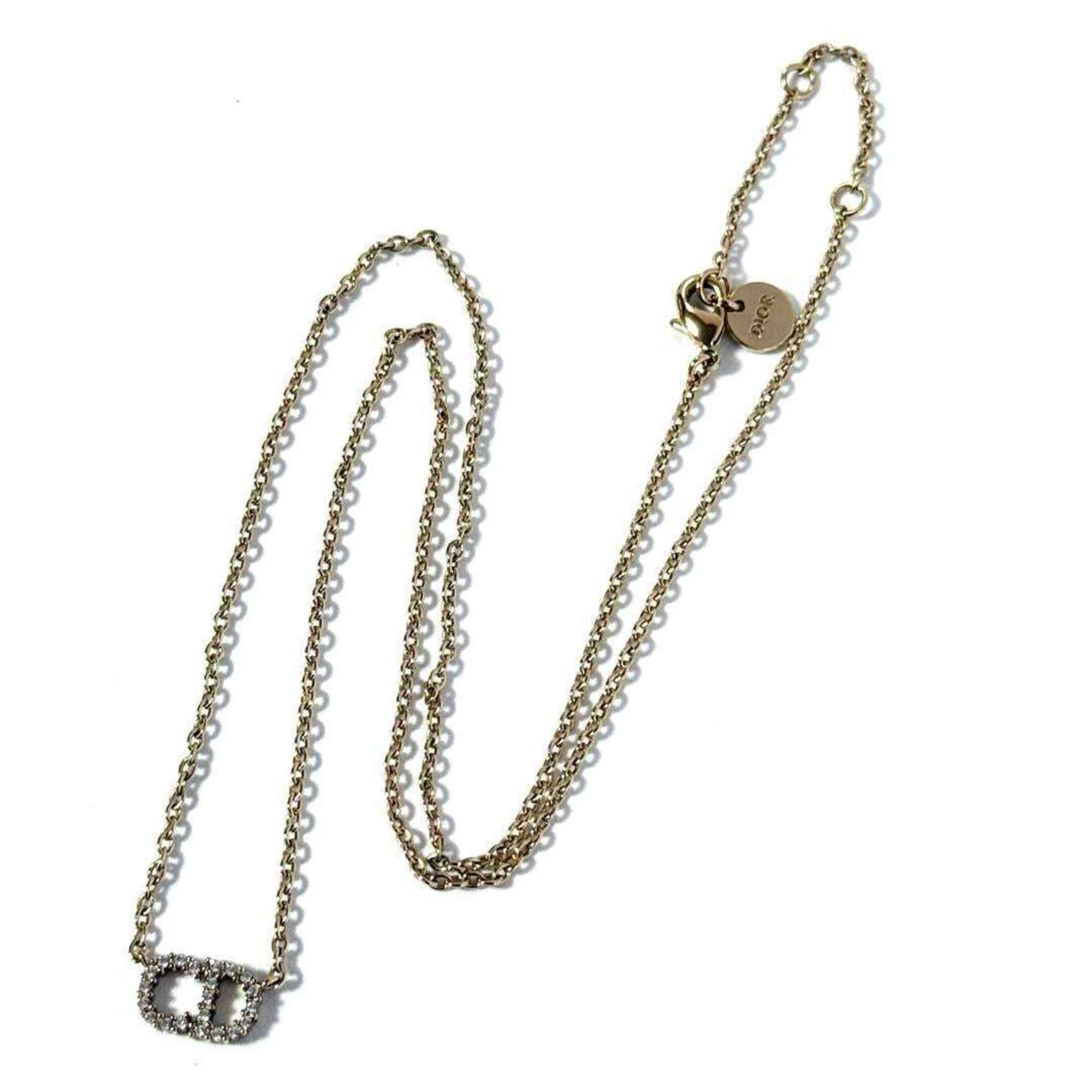 Clair D Lune Pendant Necklace Metal and Rhinestone