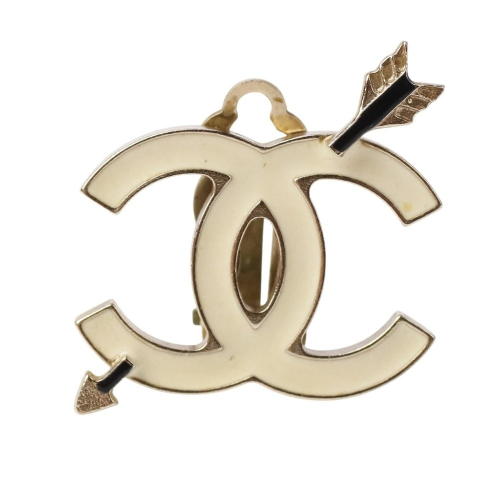 CC Logo Clip-On Earrings Metal Gold-Tone Metal