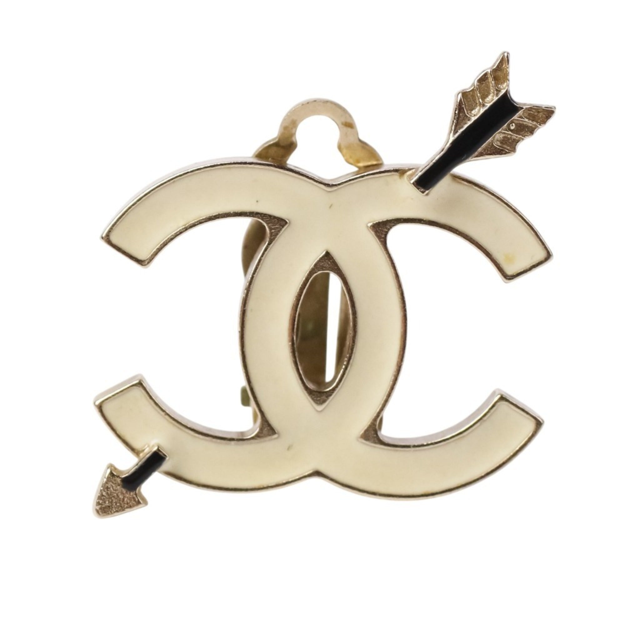 CC Logo Clip-On Earrings Metal Gold-Tone Metal