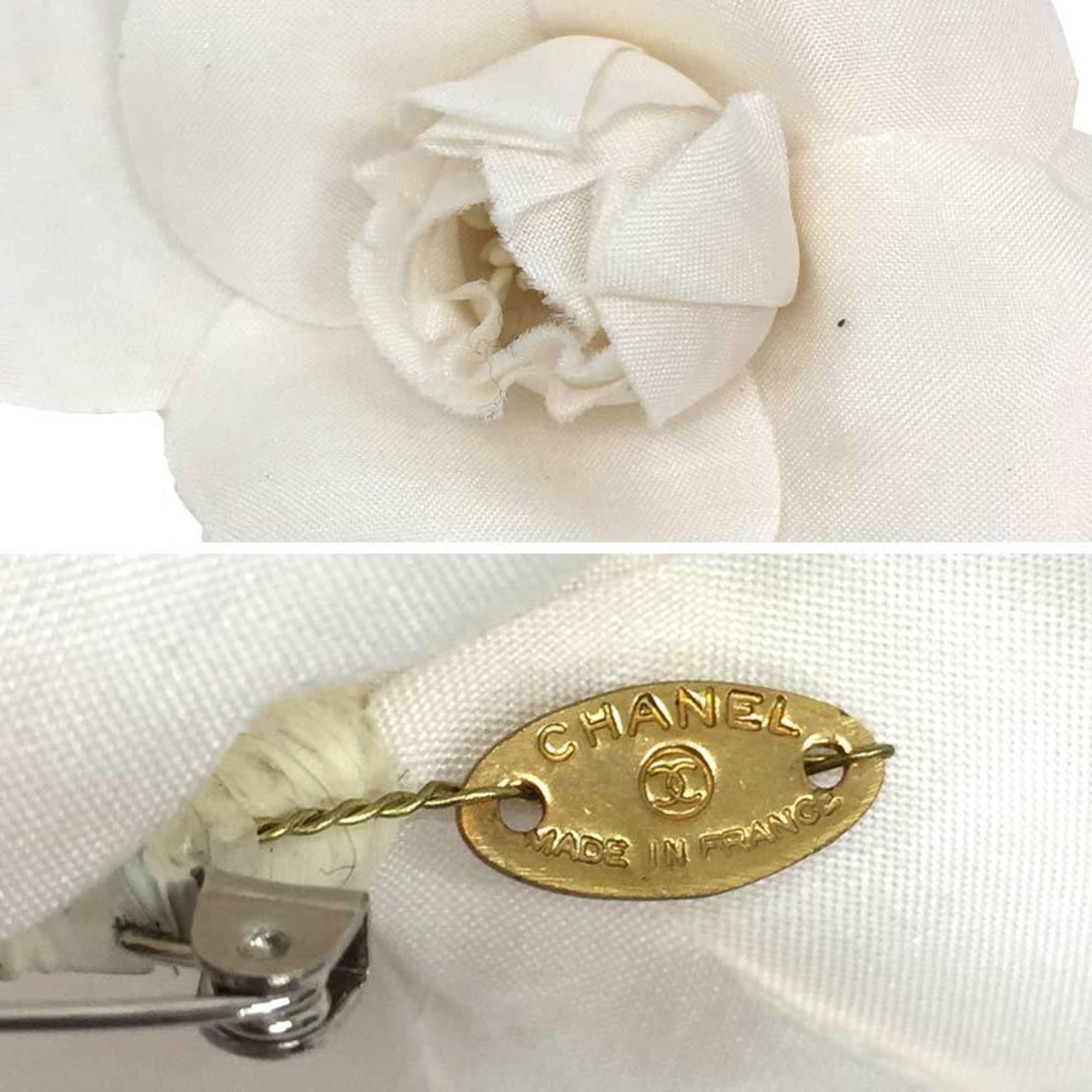 Camellia Corsage Brooch Metal White