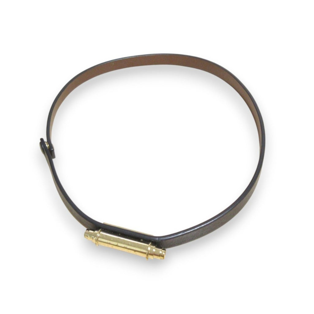 Bracelet Leather Black and Gold Medium