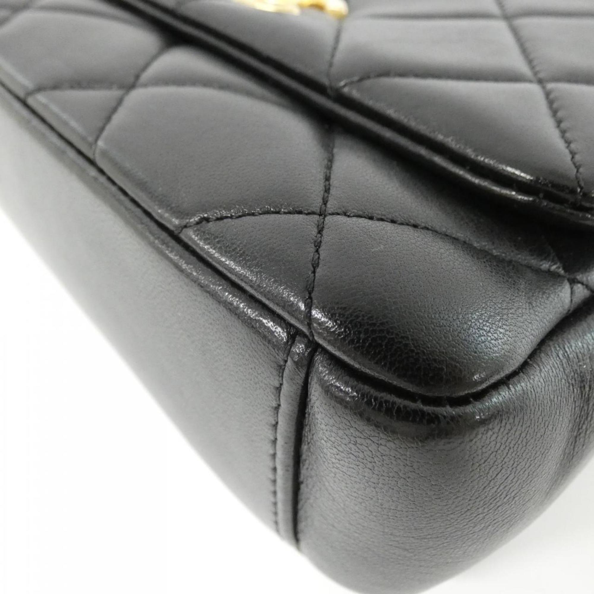 Side Note Flap Bag Quilted Lambskin Small
