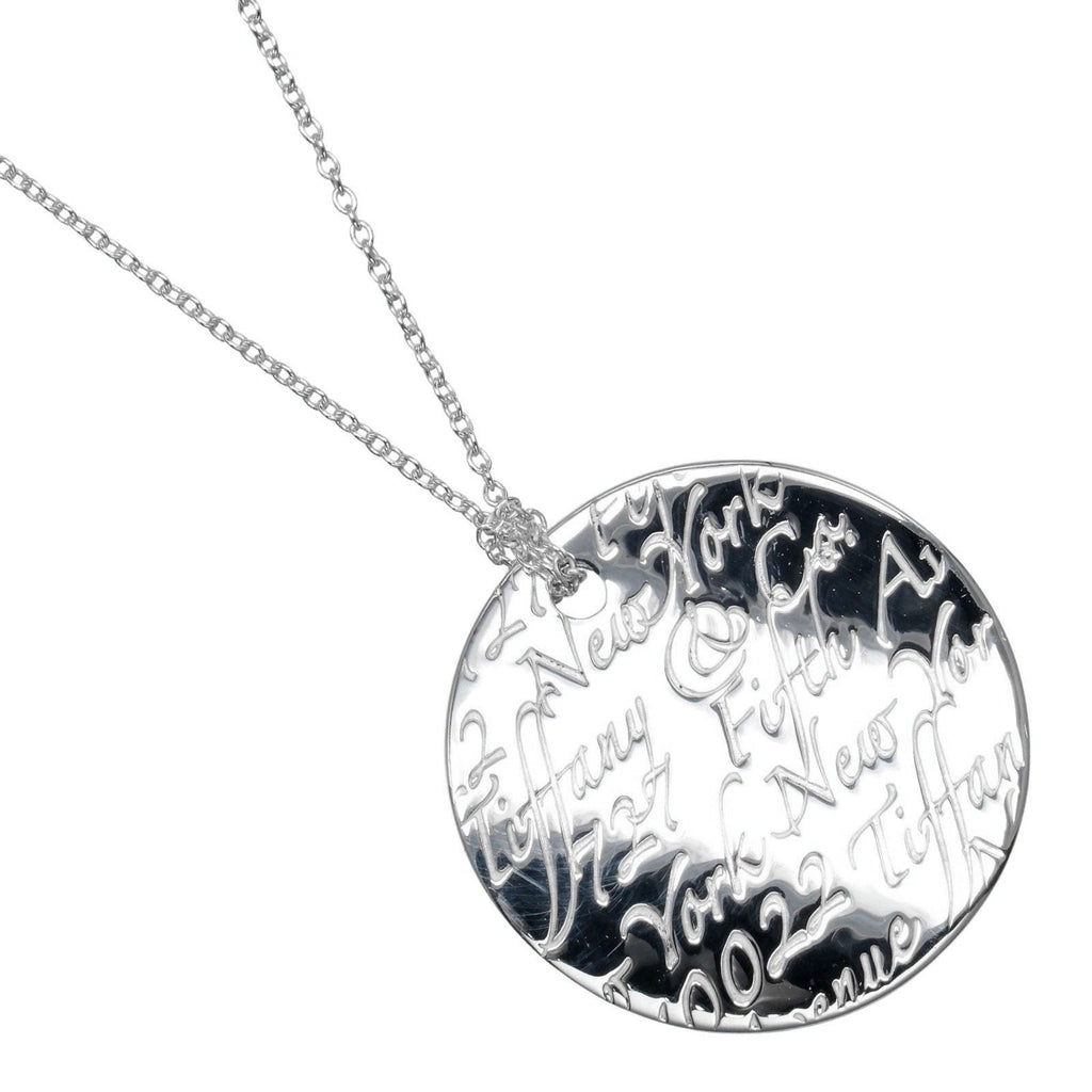 Round Tag Pendant Necklace Sterling Silver