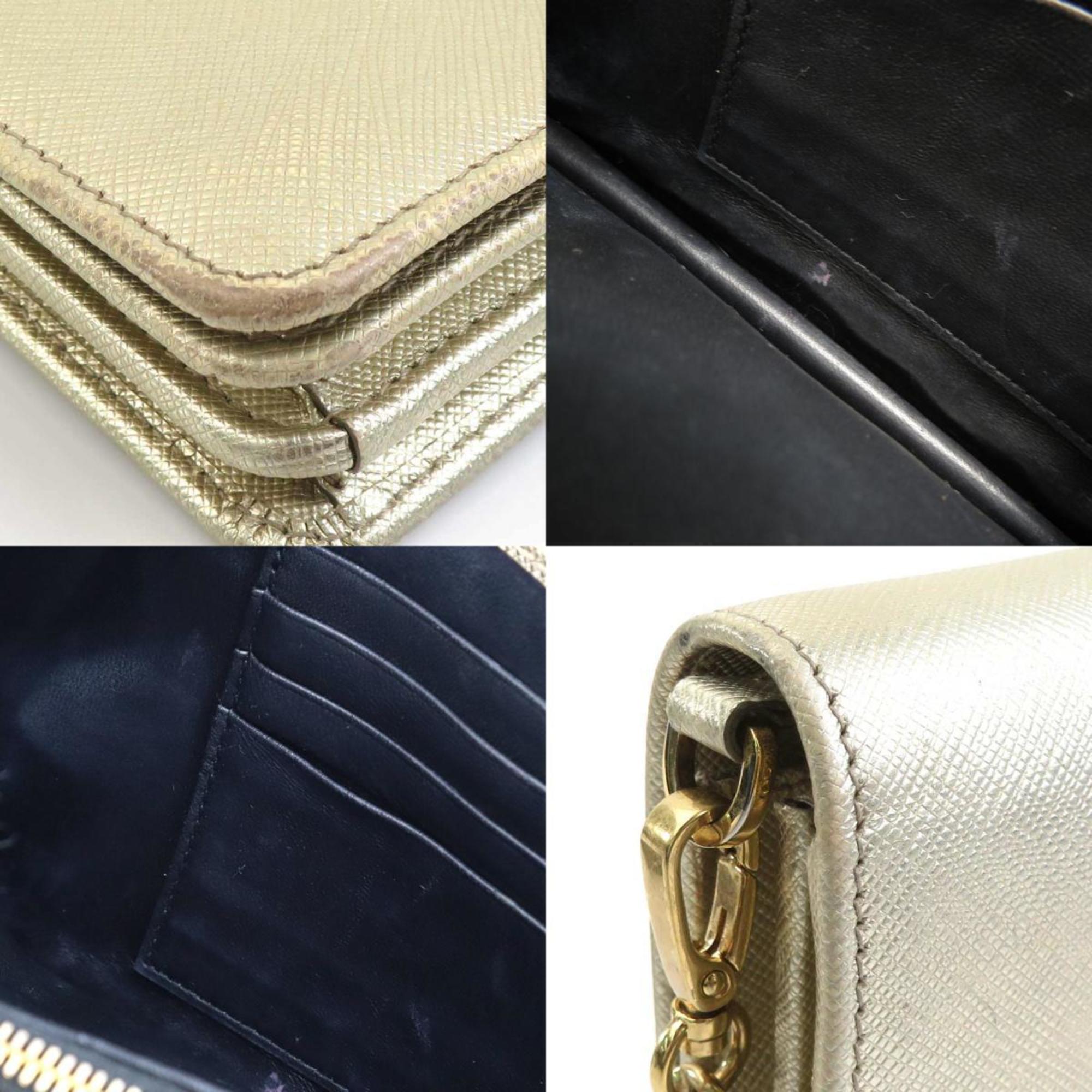 Monochrome Chain Flap Bag Saffiano Leather Small