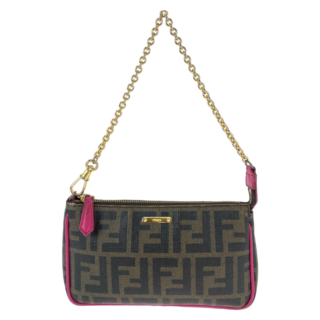 Chain Pochette Zucca Coated Canvas