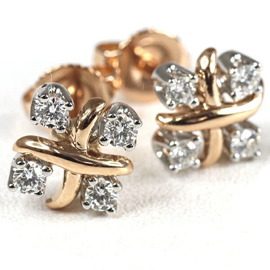 Earrings 18K Rose Gold and Platinum
