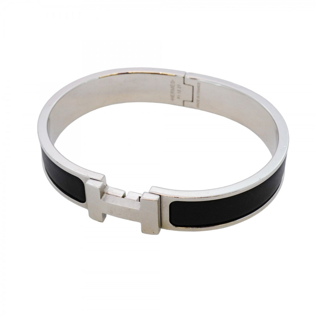 Click-Clack Bangle Metal Black and Silver Mini Bracelet