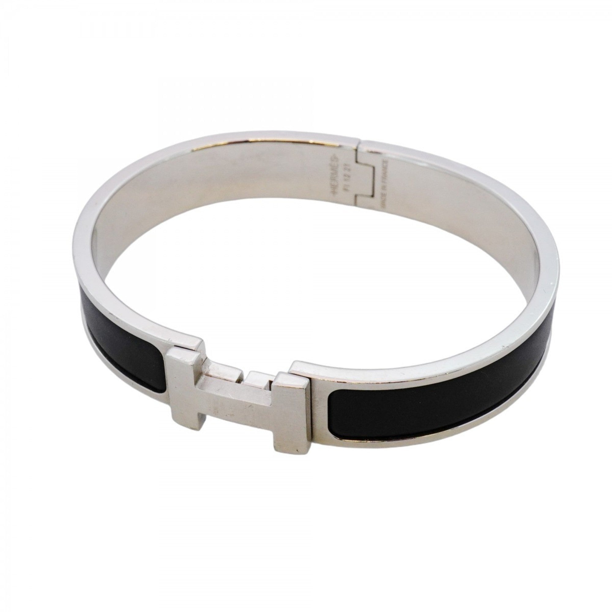 Click-Clack Bangle Metal Black and Silver Mini Bracelet