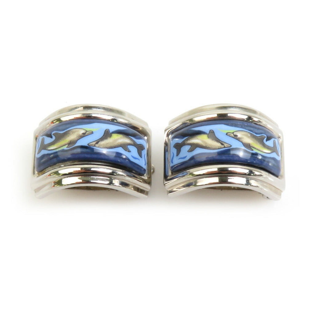 Clip-On Earrings Enamel and Metal