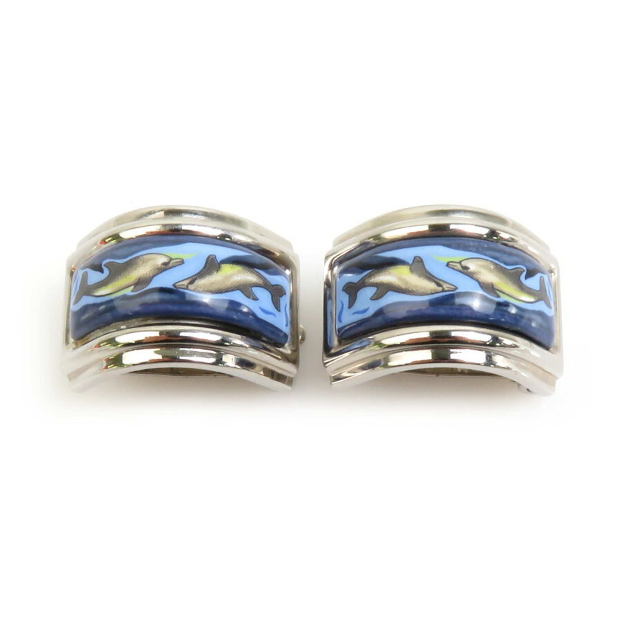 Clip-On Earrings Enamel and Metal