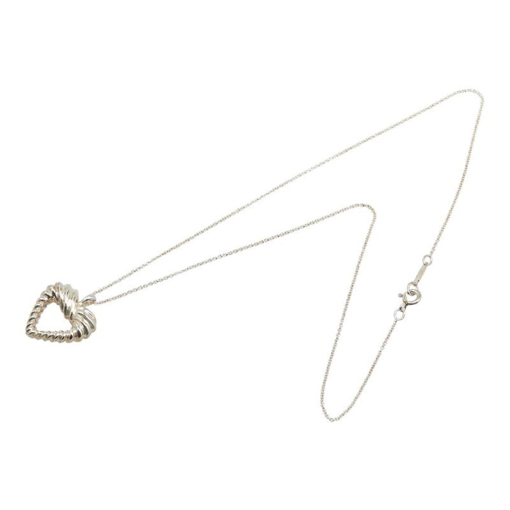Twisted Heart Pendant Necklace Sterling Silver