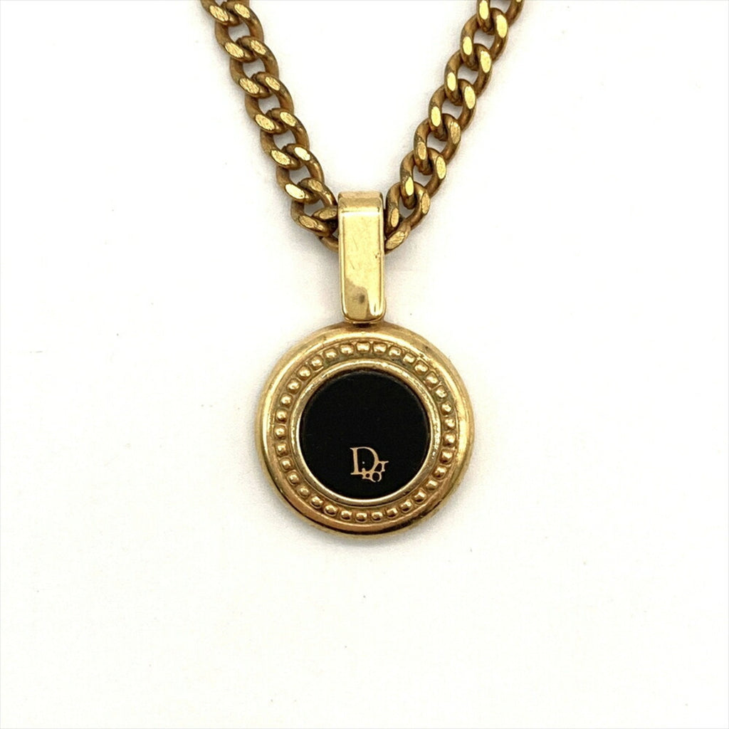Round Top Pendant Necklace Gold Coin Gold