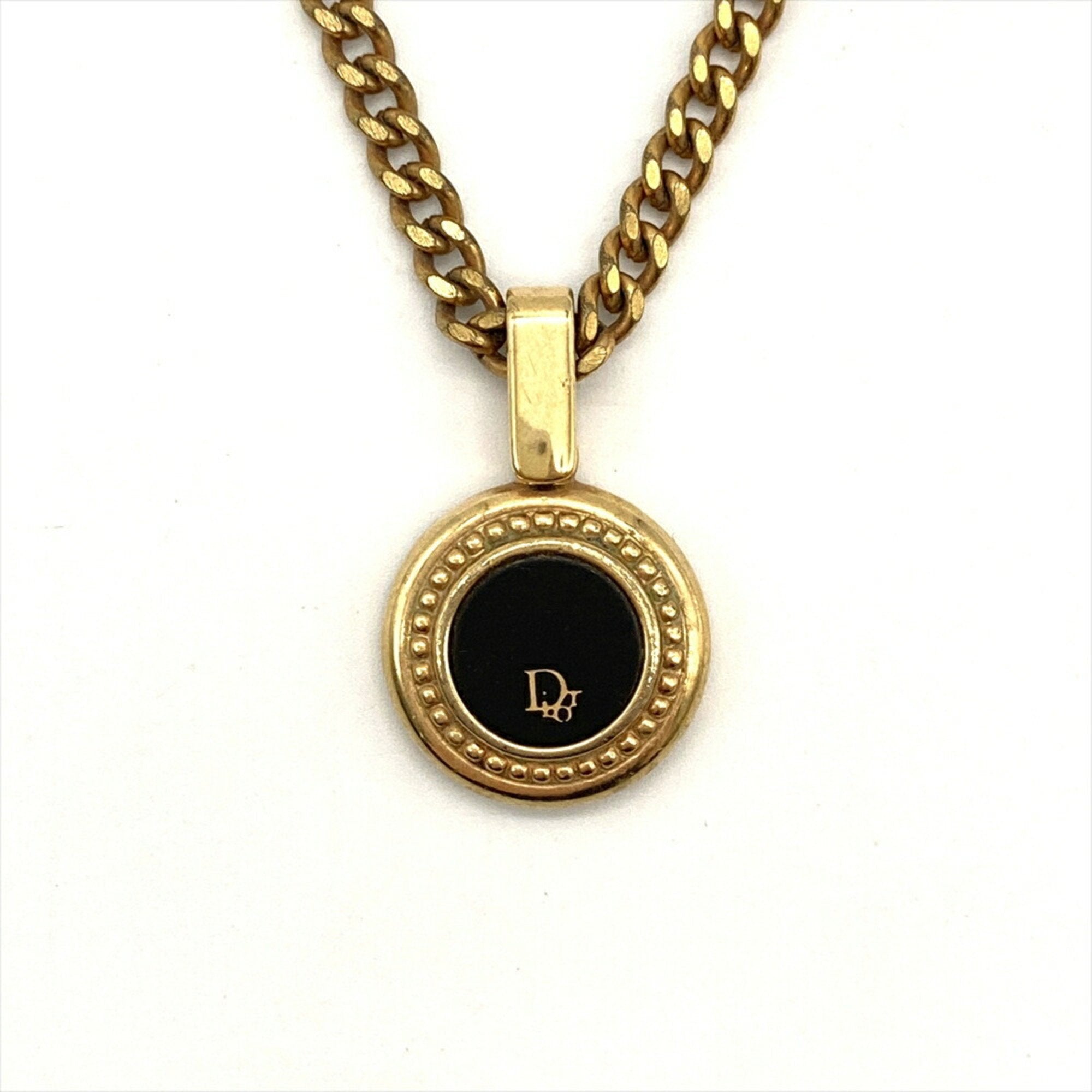 Round Top Pendant Necklace Gold Coin Gold