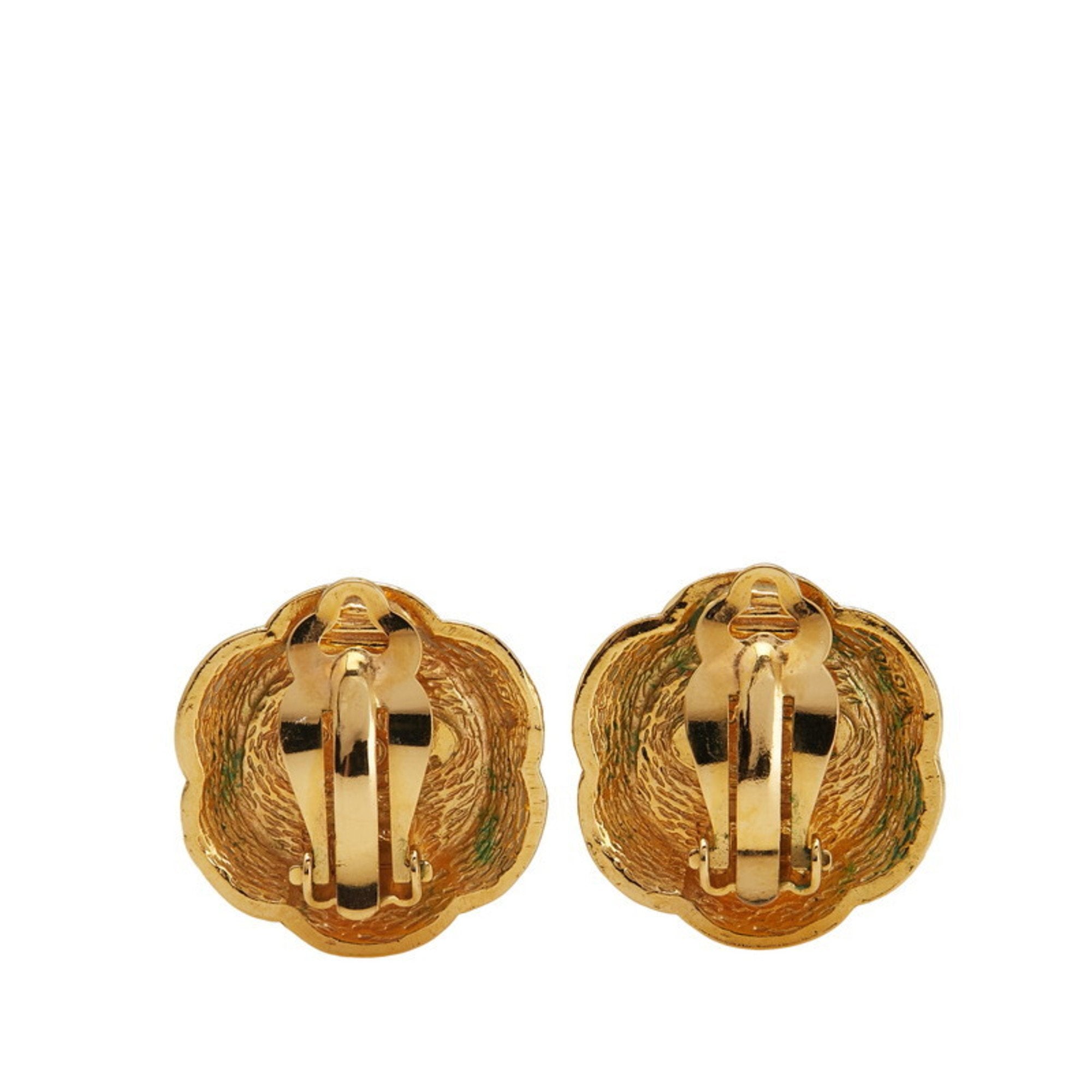 Pearl Clip-On Earrings Artificial Pearl and Gold