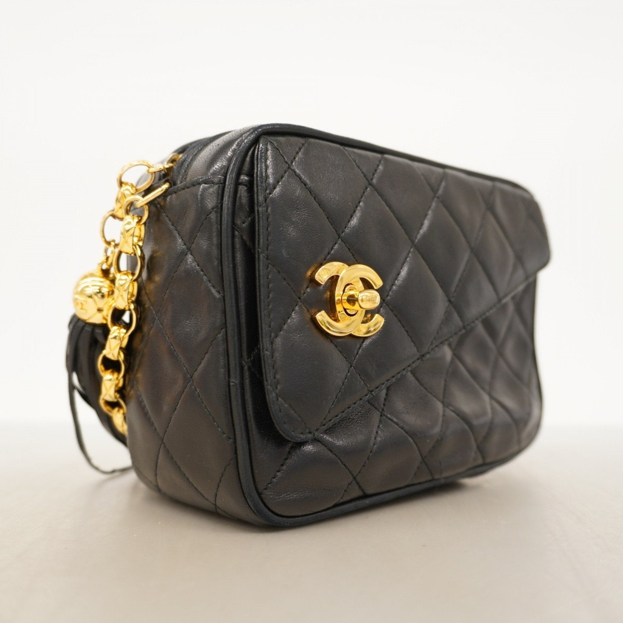 Vintage Front Pocket Camera Bag Quilted Lambskin Small