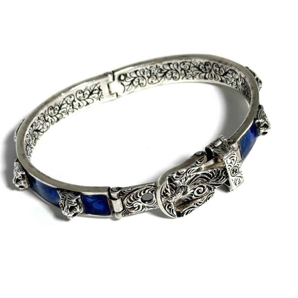 Tiger Head Bracelet Sterling Silver