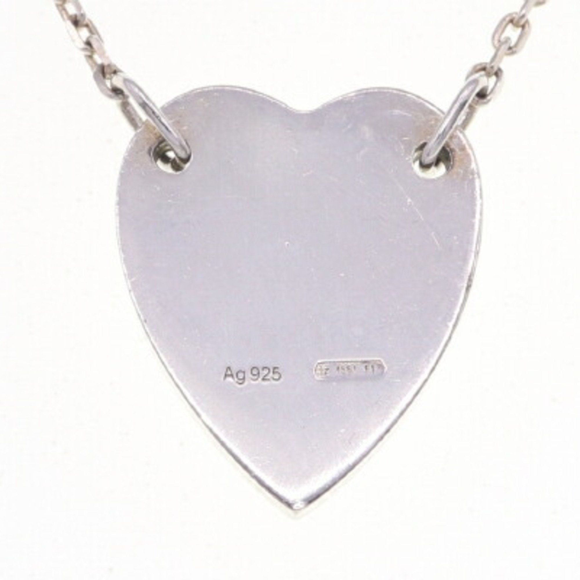 Heart Motif Pendant Necklace Sterling Silver
