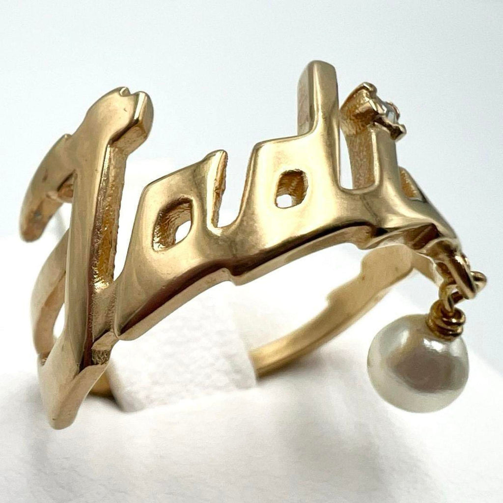 Band Ring Metal and Rhinestone
